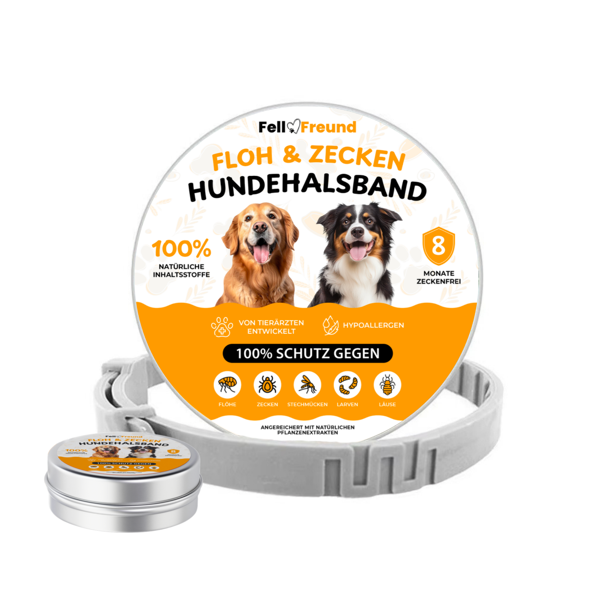 Floh- und Zeckenschutz Halsband für Hunde
