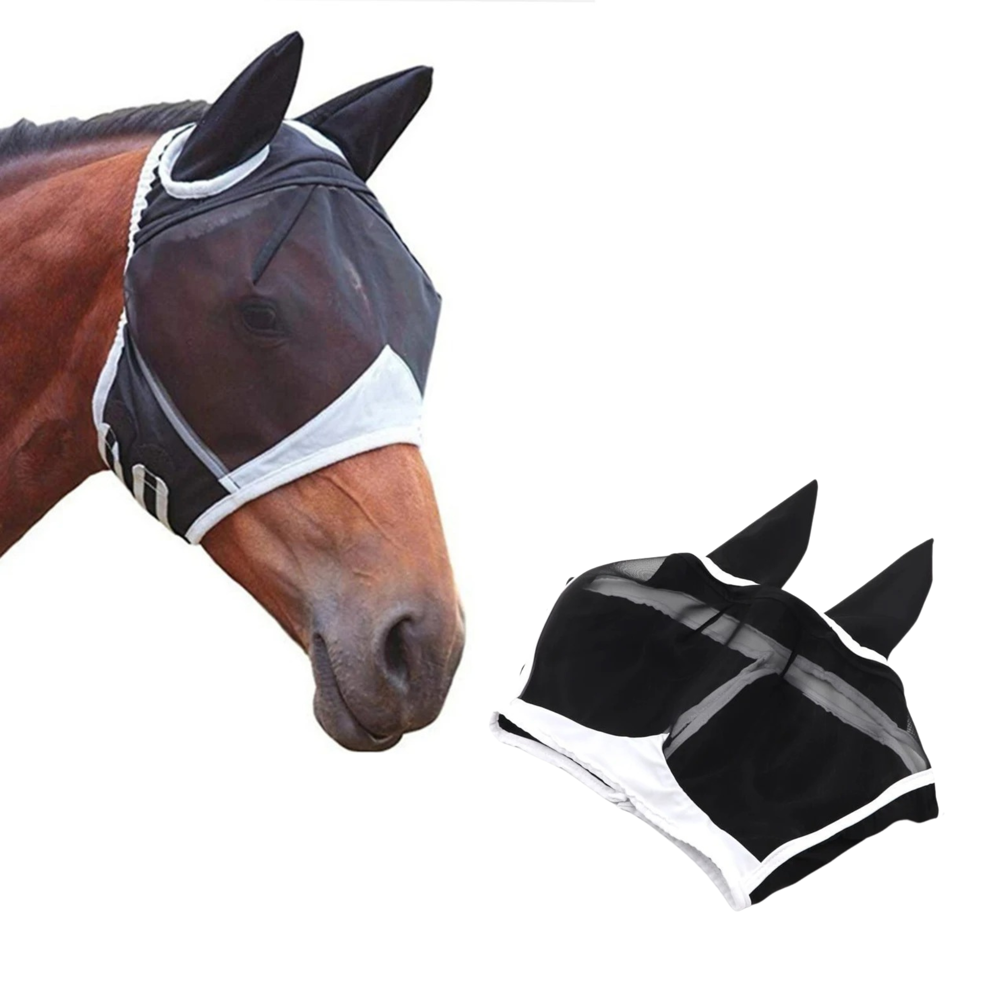 HorseMask - Atmungsaktive Premium-Fliegenmaske für Pferde