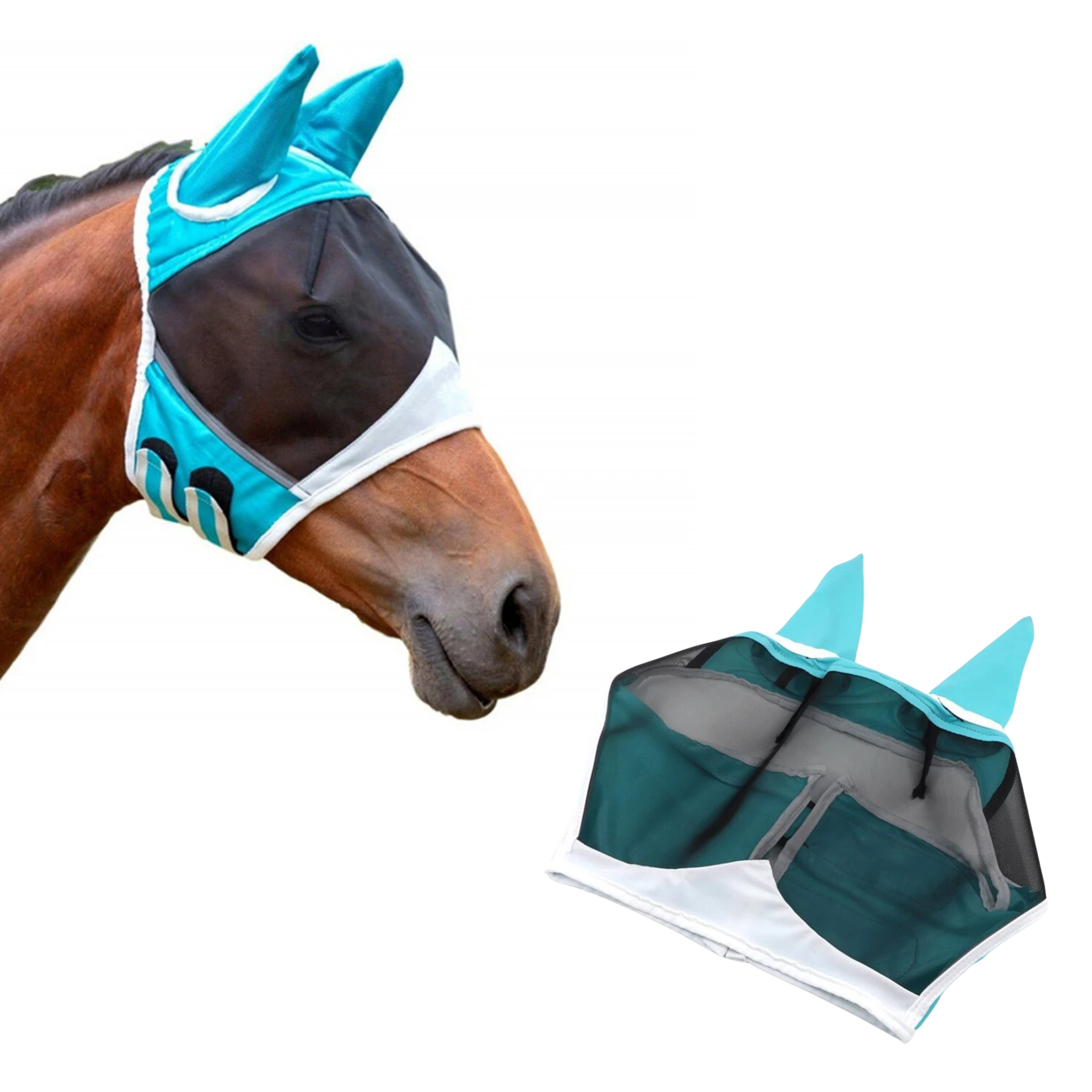 HorseMask - Atmungsaktive Premium-Fliegenmaske für Pferde